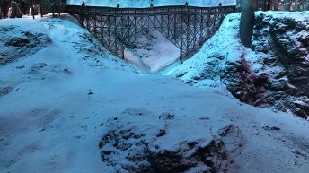 Die verschneite Brücke zu Hogwarts